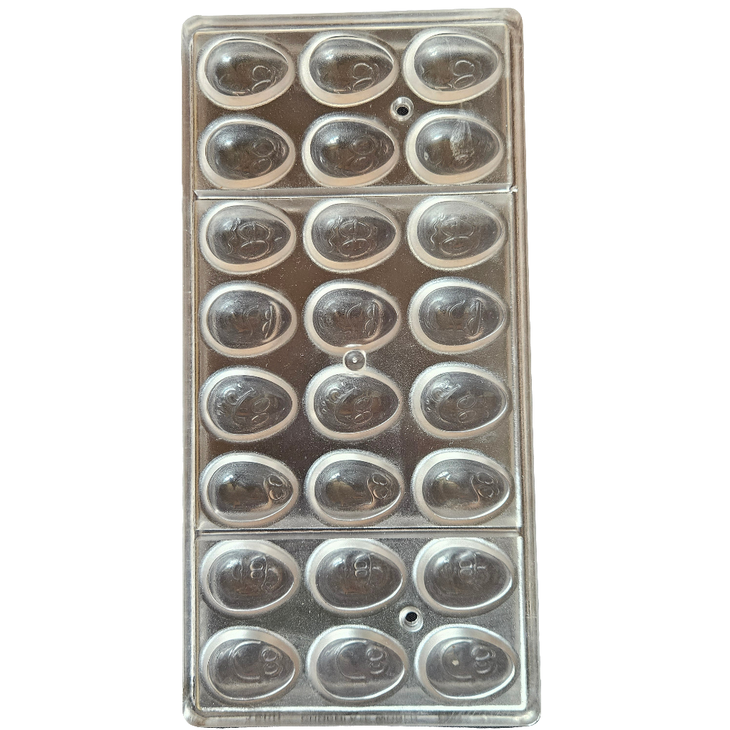 Moule en Polycarbonate Demi oeufs smiley Chocolate World