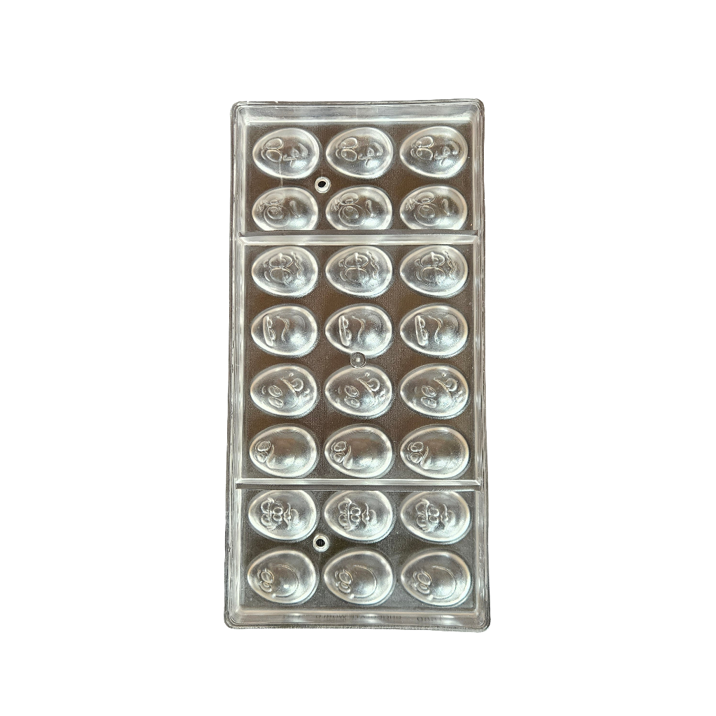 Moule en Polycarbonate Demi oeufs smiley Chocolate World