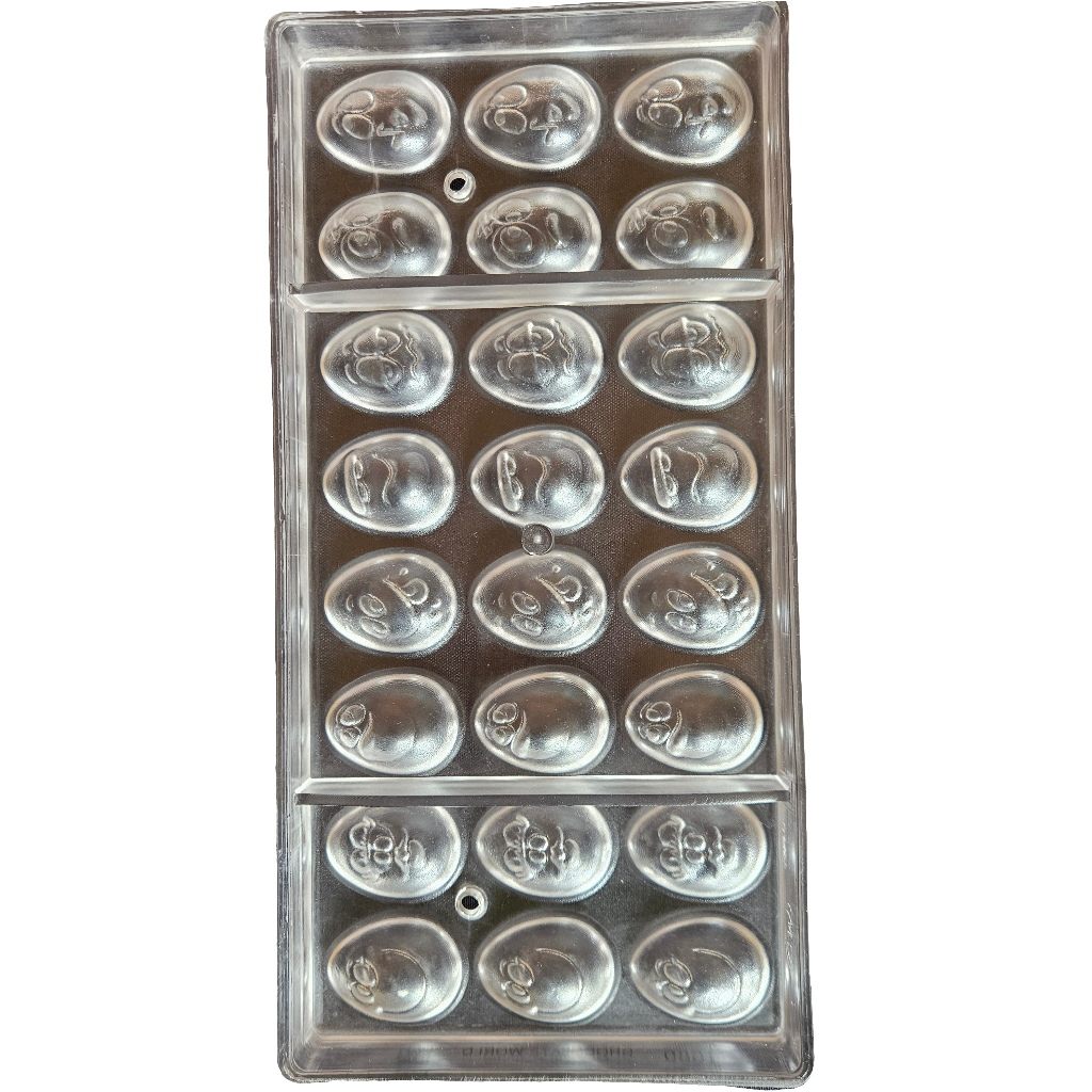 Moule en Polycarbonate Demi oeufs smiley Chocolate World