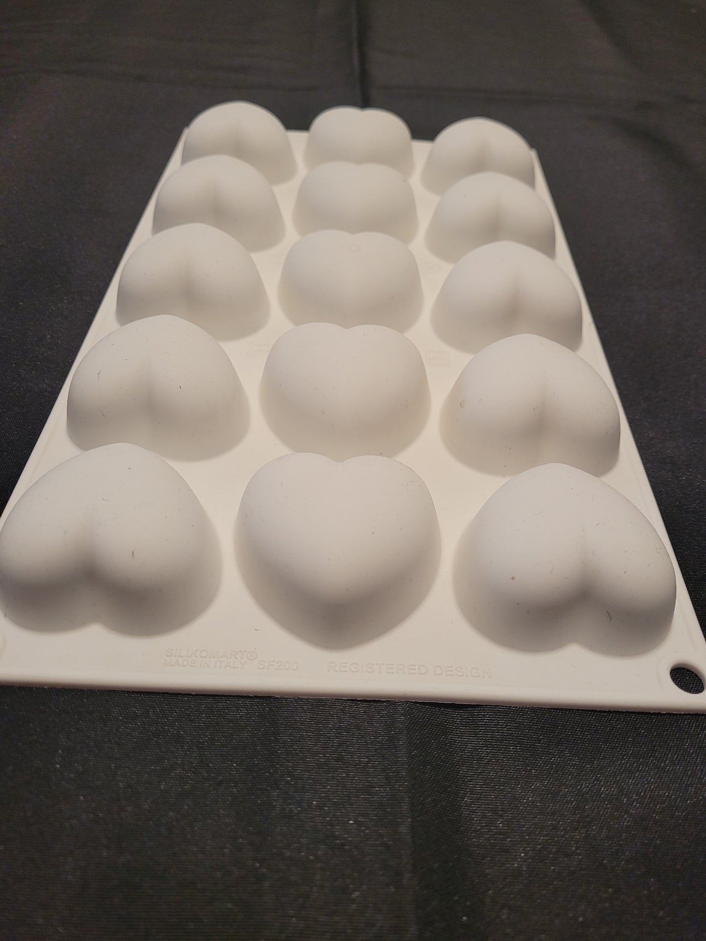 Moule silicone blanc cœurs Silikomart