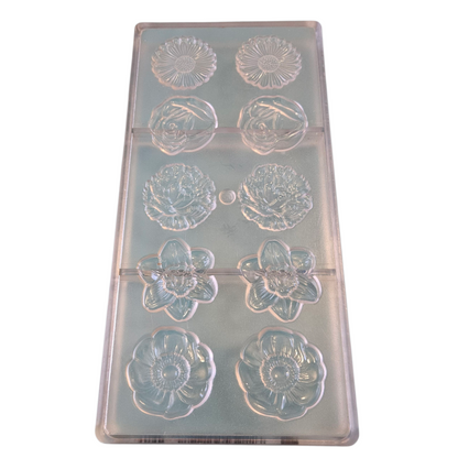 Moule en Polycarbonate différentes fleurs Chocolate World