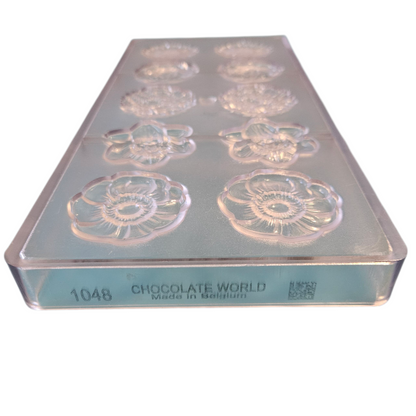 Moule en Polycarbonate différentes fleurs Chocolate World