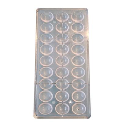 Moule en Polycarbonate demi œufs rayé Chocolate World