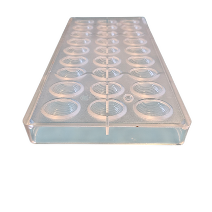 Moule en Polycarbonate demi œufs rayé Chocolate World