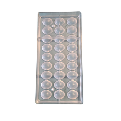 Moule en Polycarbonate demi œufs rayé Chocolate World