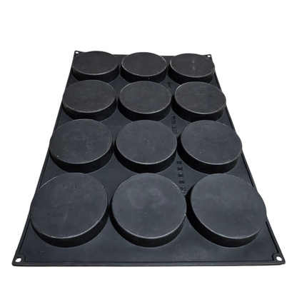 Moule en silicone noir 12 cylindres Pavoni