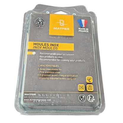 Boîte de 7 découpoirs inox ovales unis