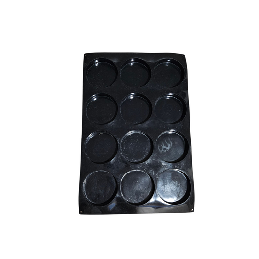 Moule en silicone noir 12 cylindres Pavoni